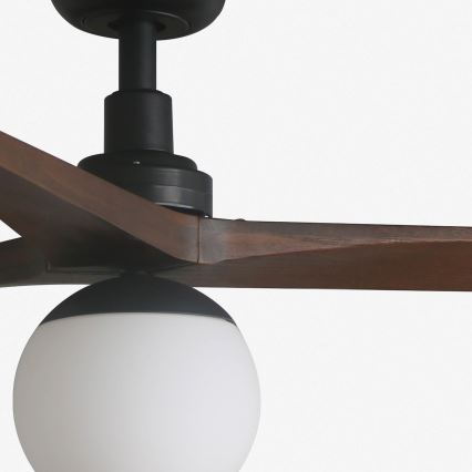 FARO 34276-11L - Ceiling fan KLIM L 1xE27/15W/230V wood/black d. 150 cm + remote control