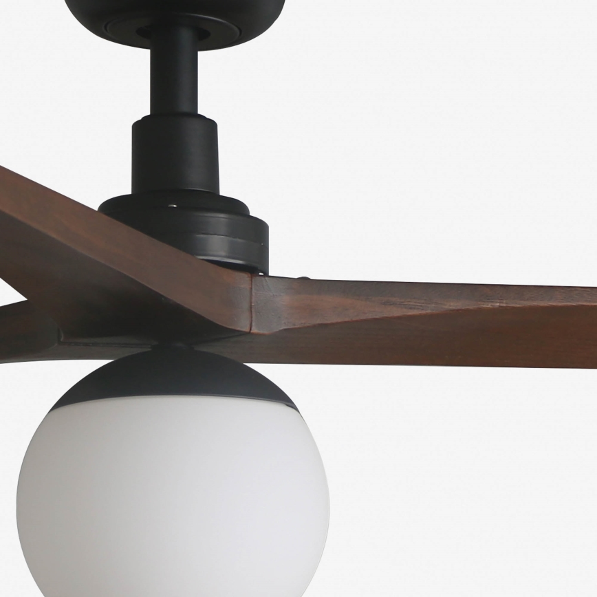 FARO 34276-11L - Ceiling fan KLIM L 1xE27/15W/230V wood/black d. 150 cm + remote control