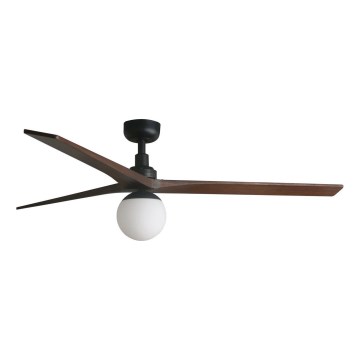 FARO 34276WT-11L - Ceiling fan KLIM L 1xE27/15W/230V wood/black d. 150 cm Wi-Fi Tuya + remote control