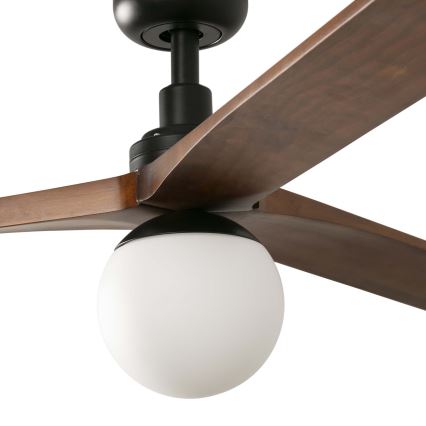 FARO 34276WT-11L - Ceiling fan KLIM L 1xE27/15W/230V wood/black d. 150 cm Wi-Fi Tuya + remote control