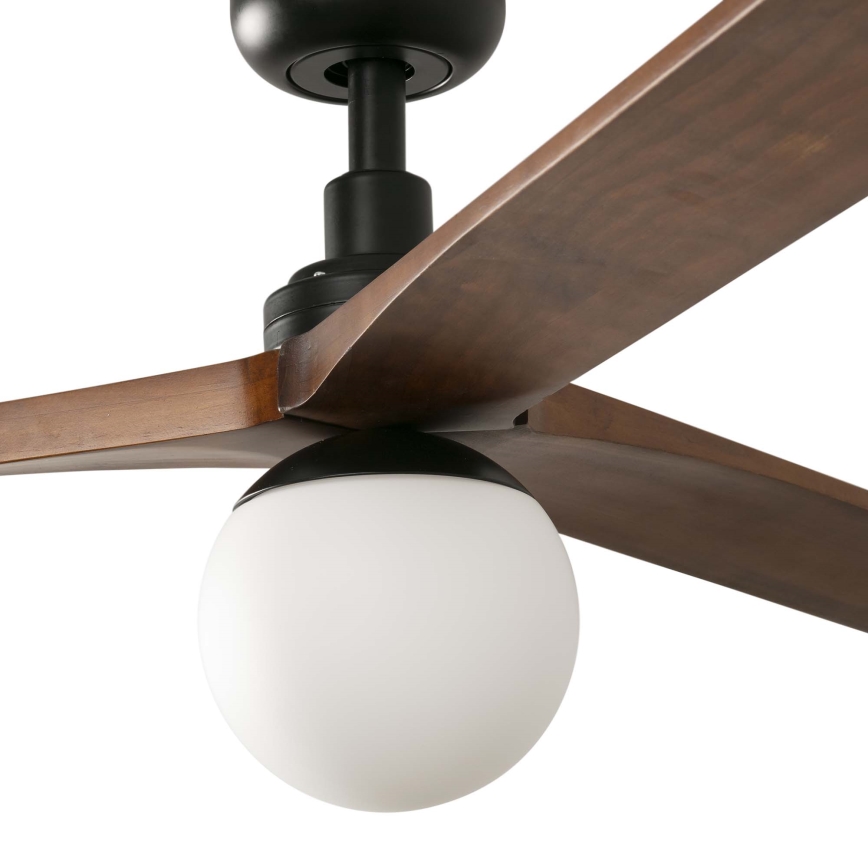 FARO 34276WT-11L - Ceiling fan KLIM L 1xE27/15W/230V wood/black d. 150 cm Wi-Fi Tuya + remote control