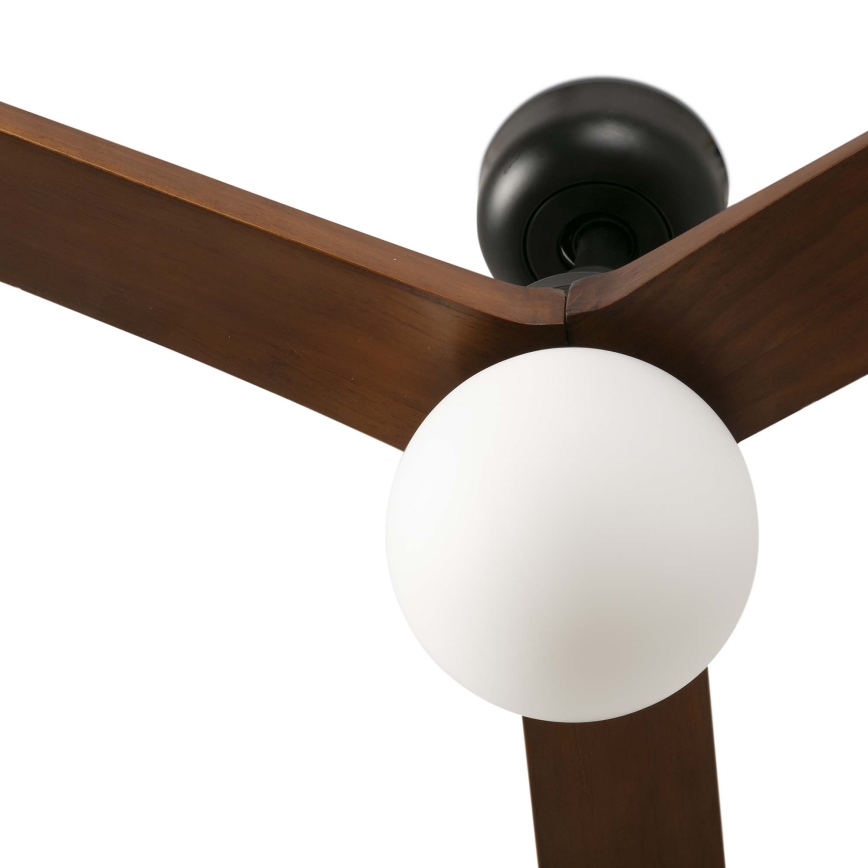 FARO 34276WT-11L - Ceiling fan KLIM L 1xE27/15W/230V wood/black d. 150 cm Wi-Fi Tuya + remote control
