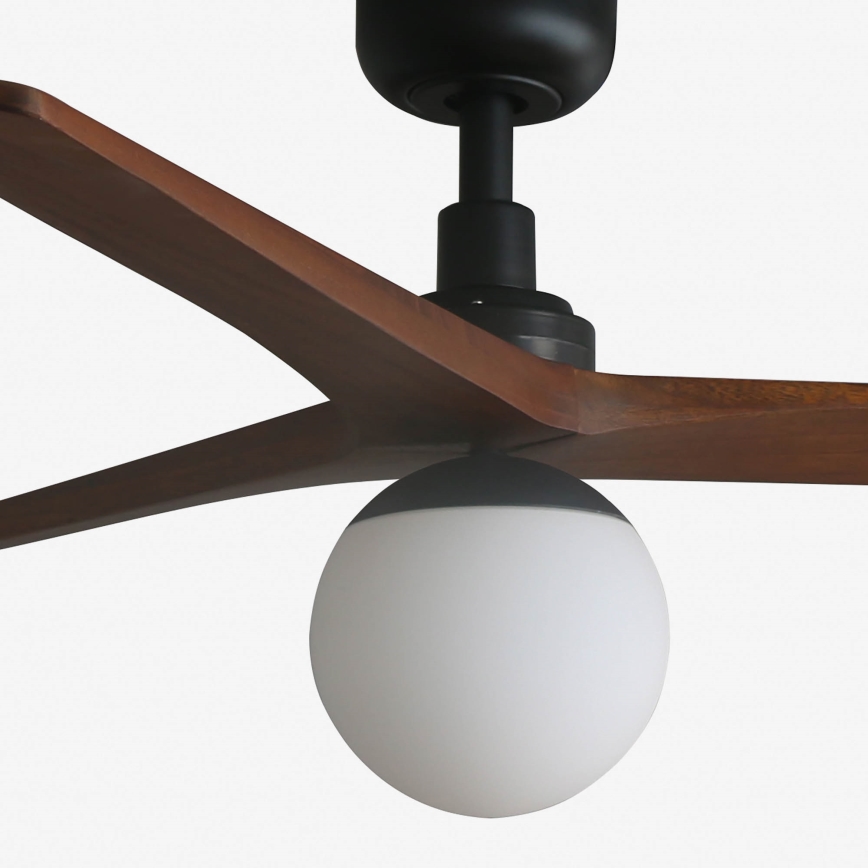 FARO 34277-11L - Ceiling fan KLIM M 1xE27/15W/230V wood/black d. 125 cm + remote control