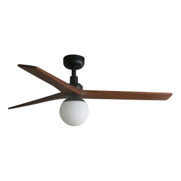 FARO 34277WT-11L - Ceiling fan KLIM M 1xE27/15W/230V wood/black d. 125 cm Wi-Fi Tuya + remote control