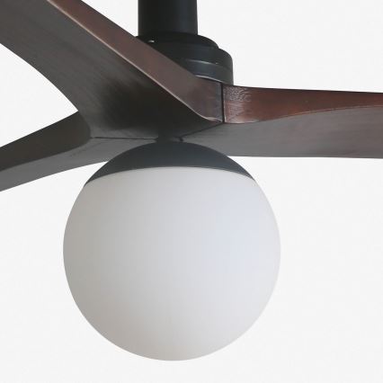 FARO 34278-11L - Ceiling fan KLIM S 1xE27/15W/230V walnut/black d. 92,5 cm + remote control