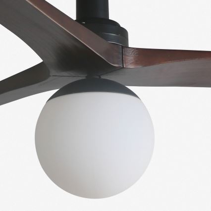 FARO 34278WT-11L - Ceiling fan KLIM S 1xE27/15W/230V wood/black d. 92,5 cm Wi-Fi Tuya + remote control