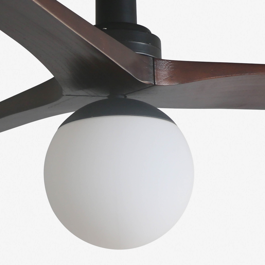 FARO 34278WT-11L - Ceiling fan KLIM S 1xE27/15W/230V wood/black d. 92,5 cm Wi-Fi Tuya + remote control