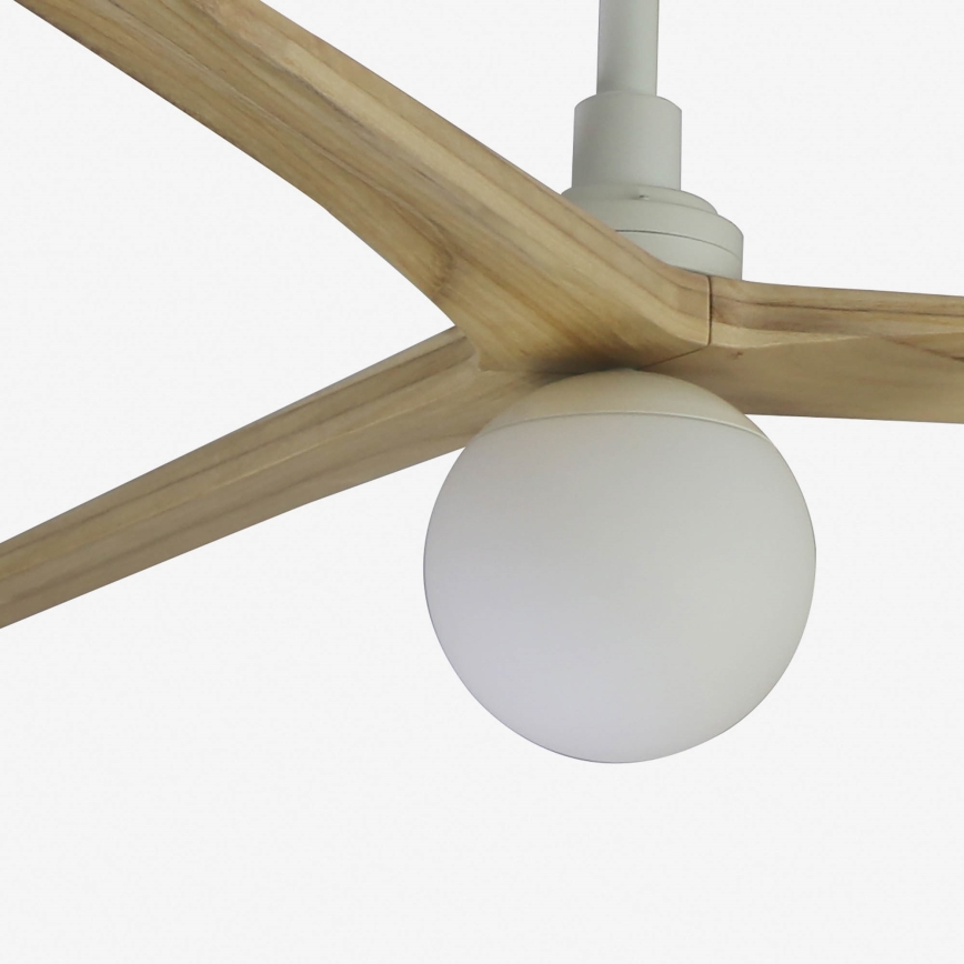 FARO 34279-11L - Ceiling fan KLIM L 1xE27/15W/230V wood/white d. 150 cm + remote control