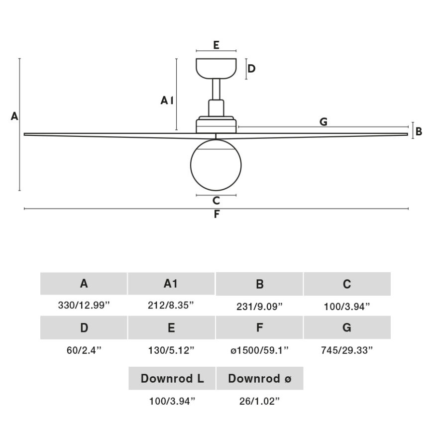 FARO 34279-11L - Ceiling fan KLIM L 1xE27/15W/230V wood/white d. 150 cm + remote control