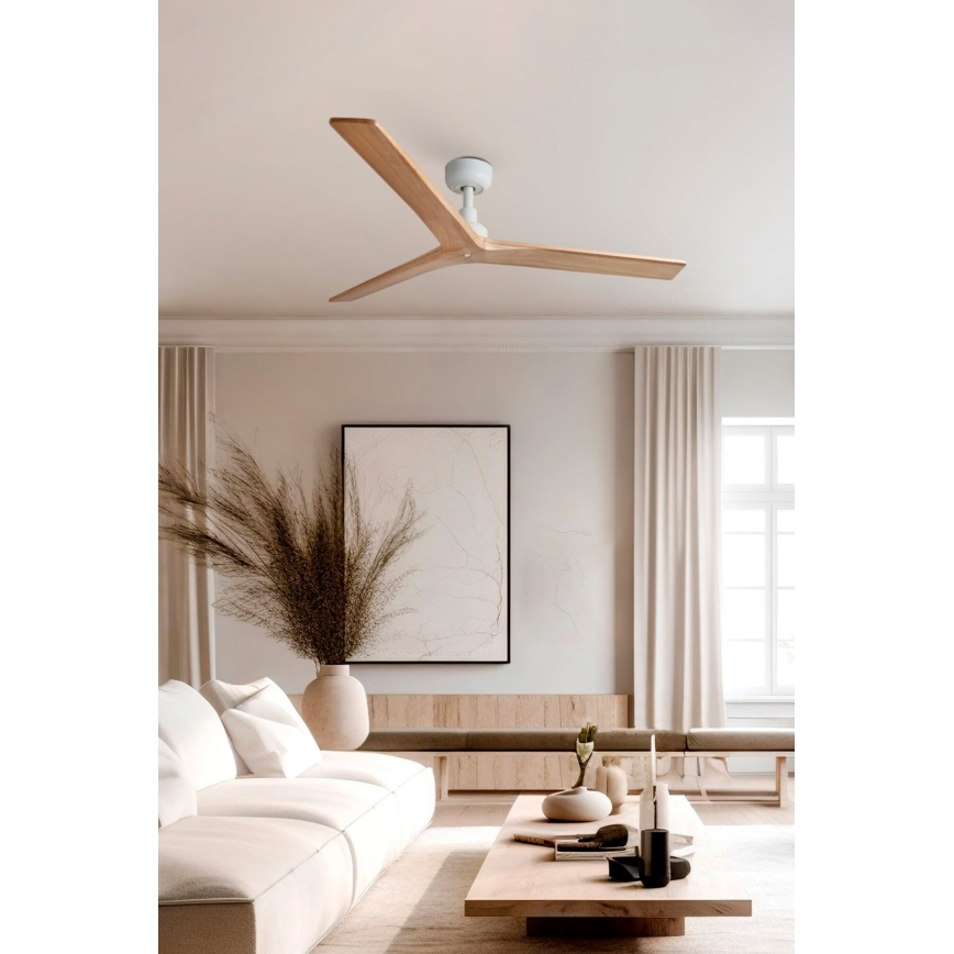 FARO 34280 - Ceiling fan KLIM M brown/white d. 125 cm + remote control