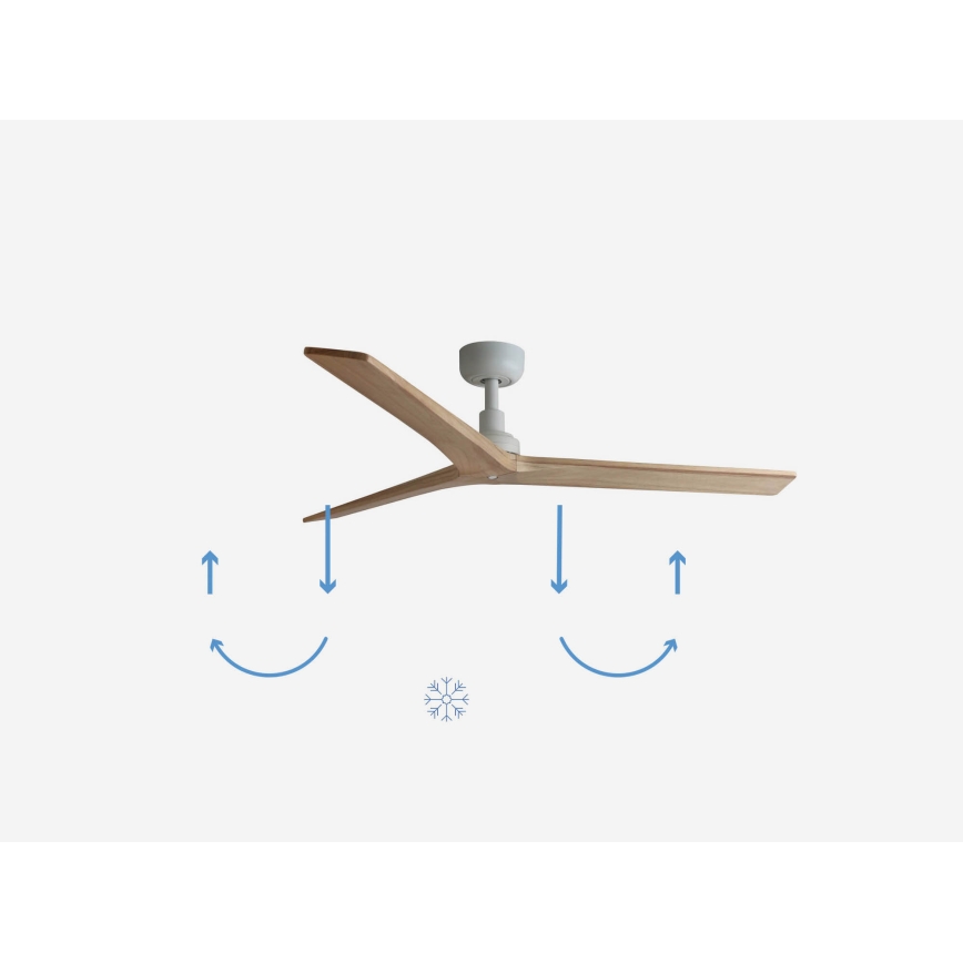 FARO 34280 - Ceiling fan KLIM M brown/white d. 125 cm + remote control