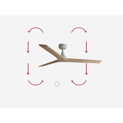 FARO 34280 - Ceiling fan KLIM M brown/white d. 125 cm + remote control