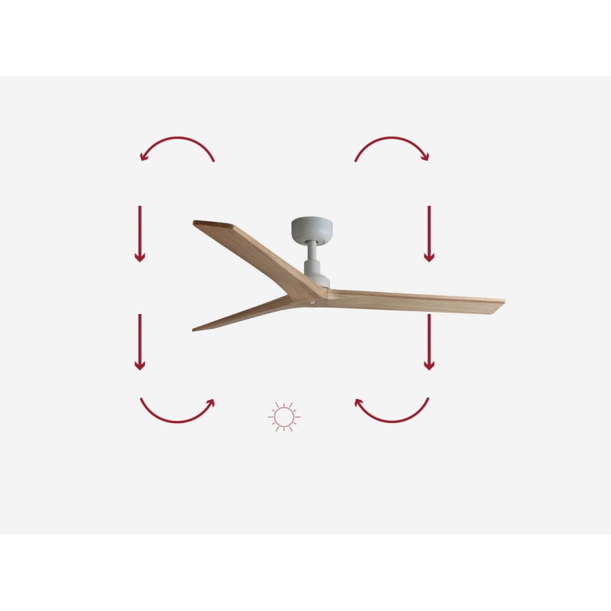 FARO 34280 - Ceiling fan KLIM M brown/white d. 125 cm + remote control