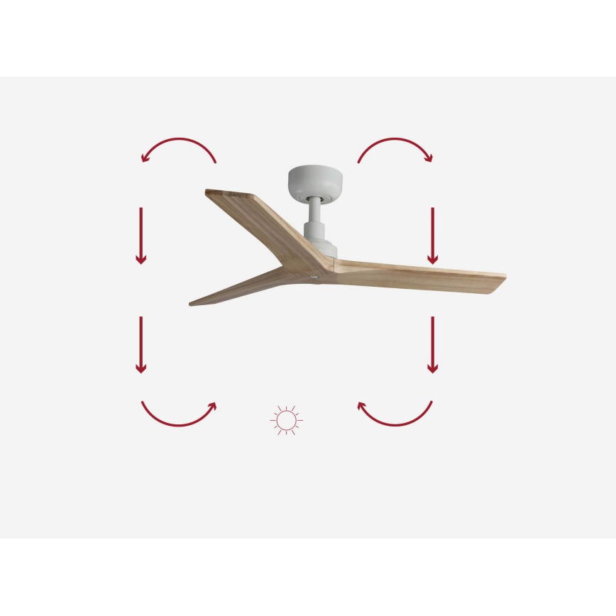 FARO 34281 - Ceiling fan KLIM S brown/white d. 92,5 cm + remote control