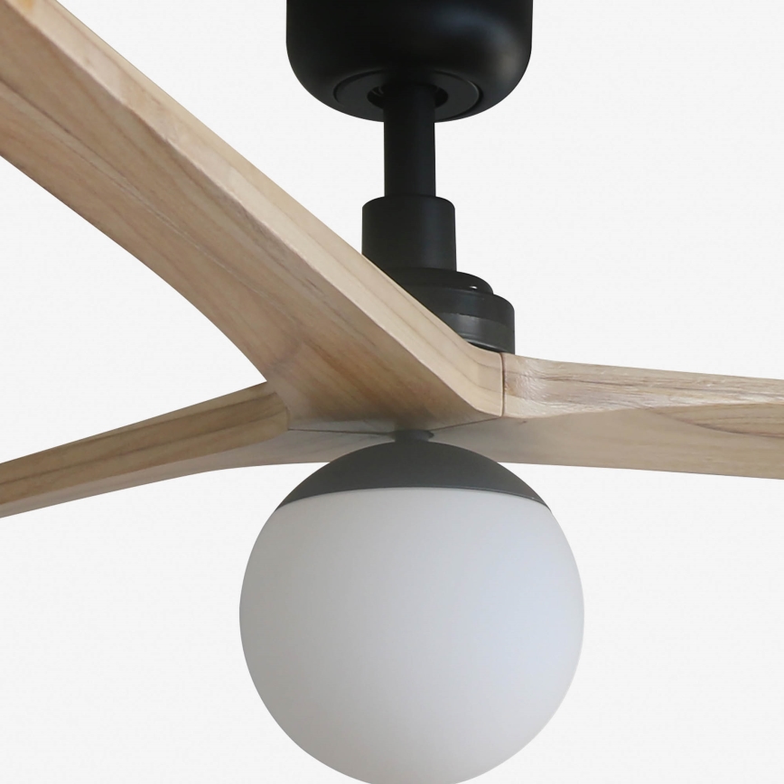 FARO 34282-11L - Ceiling fan KLIM L 1xE27/15W/230V wood/black d. 150 cm + remote control