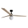 FARO 34282WT-11L - Ceiling fan KLIM L 1xE27/15W/230V wood/black d. 150 cm Wi-Fi Tuya + remote control