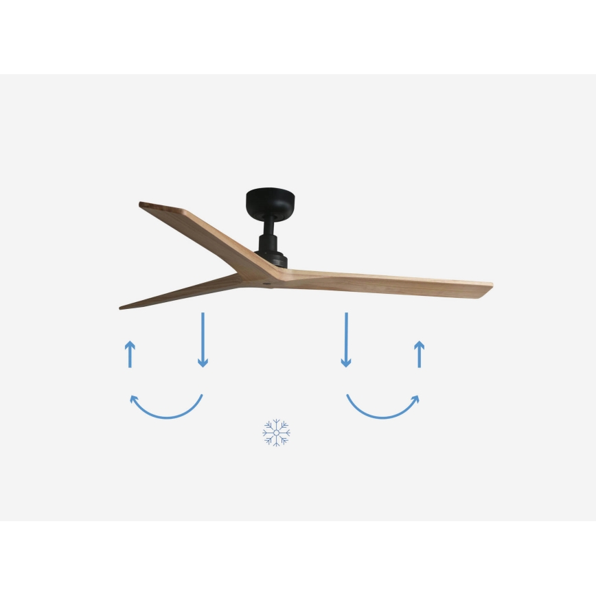 FARO 34283 - Ceiling fan KLIM M brown/black d. 125 cm + remote control
