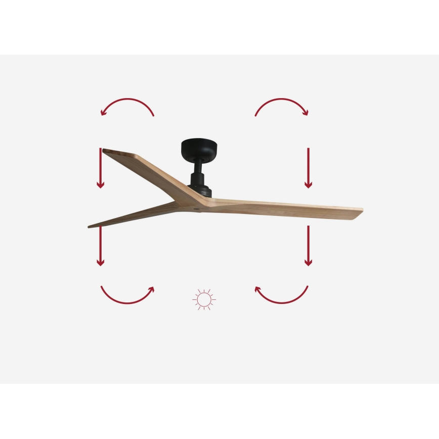 FARO 34283 - Ceiling fan KLIM M brown/black d. 125 cm + remote control