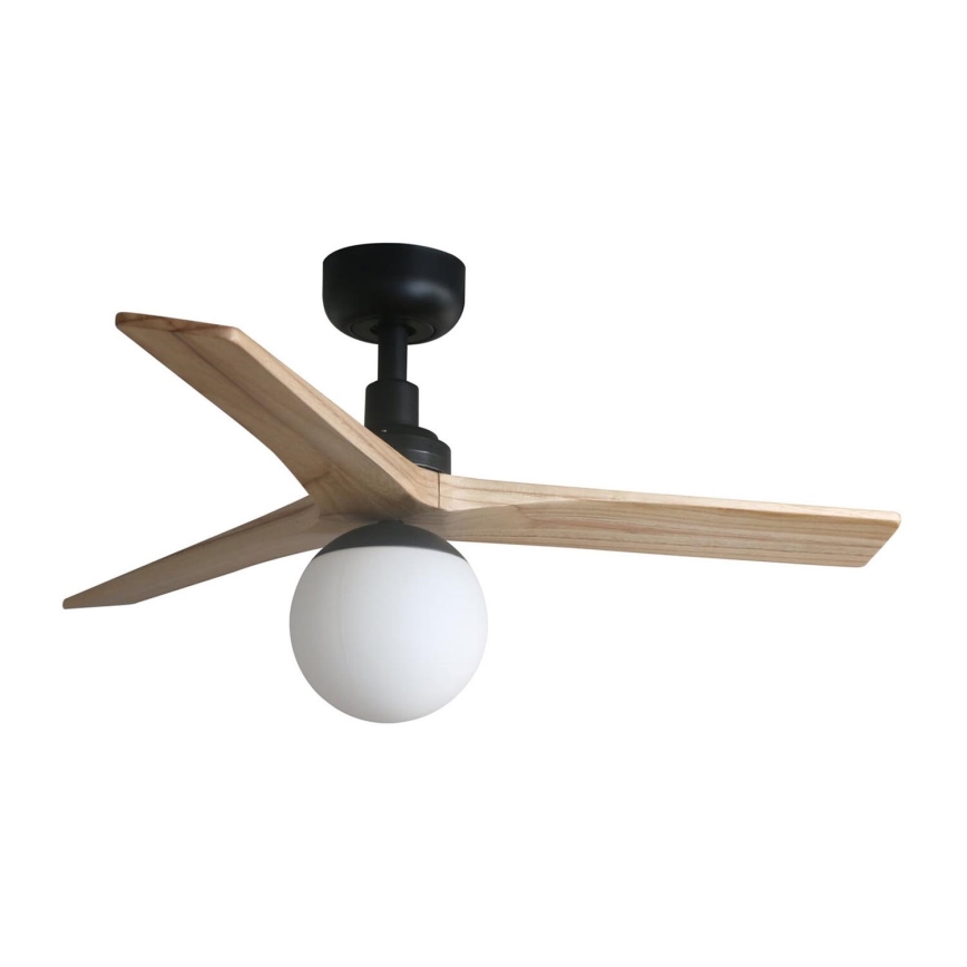 FARO 34284-11L - Ceiling fan KLIM S 1xE27/15W/230V pine/black d. 92,5 cm + remote control