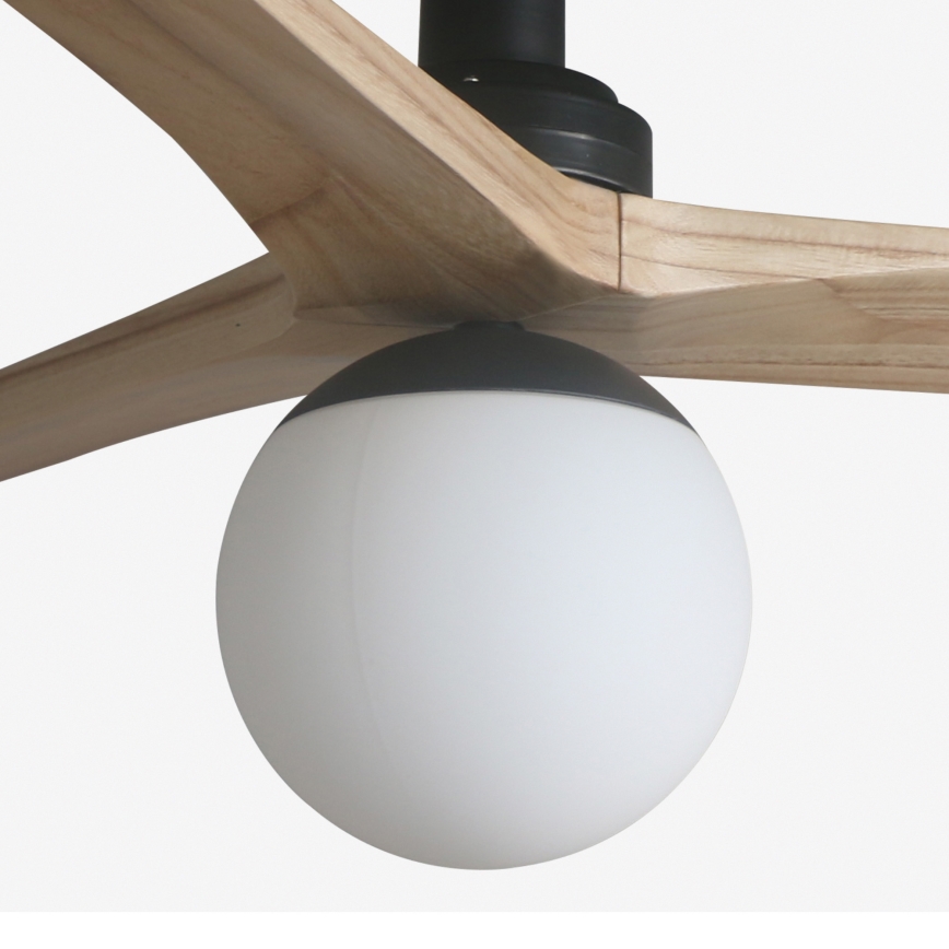 FARO 34284-11L - Ceiling fan KLIM S 1xE27/15W/230V wood/black d. 92,5 cm + remote control