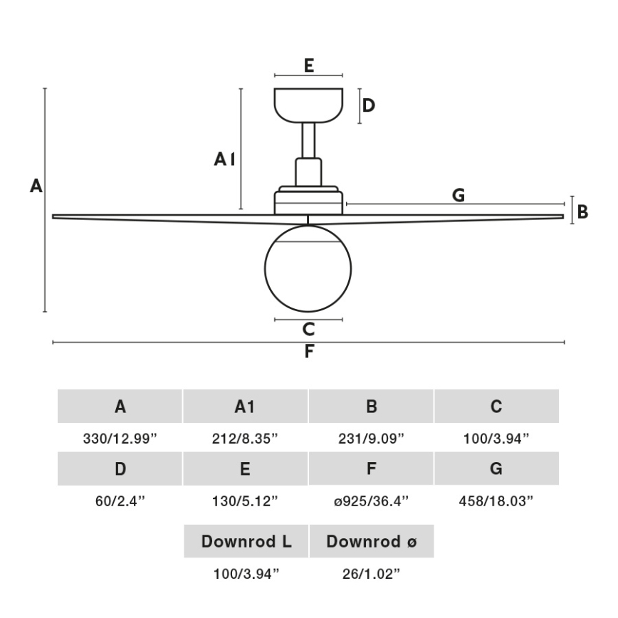 FARO 34284-11L - Ceiling fan KLIM S 1xE27/15W/230V wood/black d. 92,5 cm + remote control