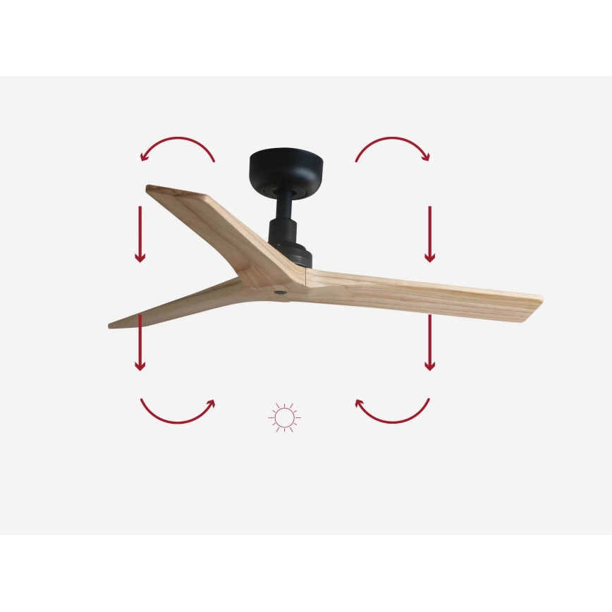FARO 34284 - Ceiling fan KLIM S brown/black d. 92,5 cm + remote control