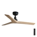 FARO 34284 - Ceiling fan KLIM S pine/black d. 92,5 cm + remote control