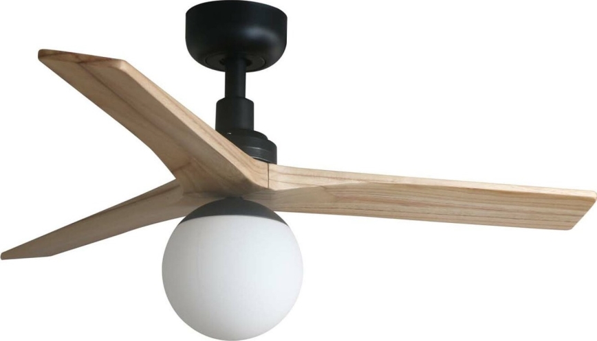 FARO 34284WT-11L - Ceiling fan KLIM S 1xE27/15W/230V pine/black d. 92,5 cm Wi-Fi Tuya + remote control
