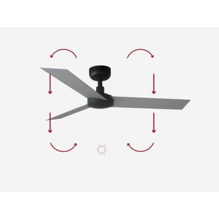 FARO 34285 - Ceiling light CRUISER S black d. 106 cm + remote control