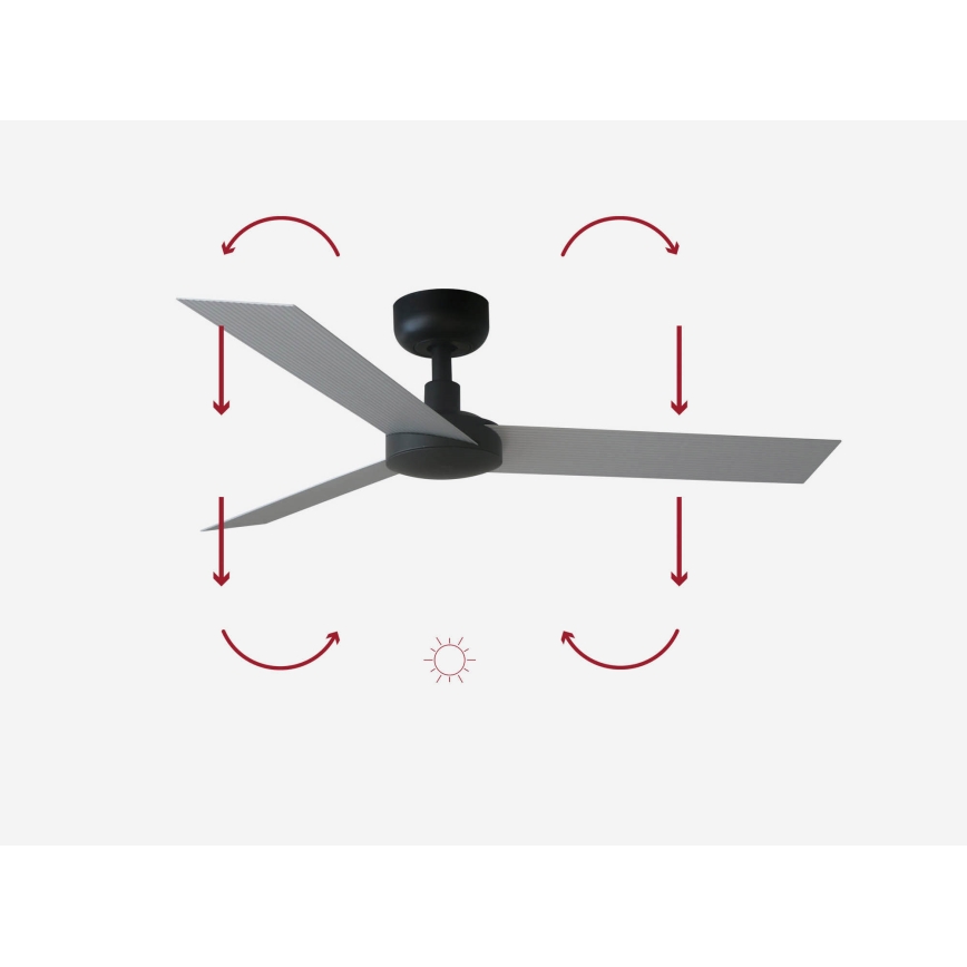 FARO 34285 - Ceiling light CRUISER S black d. 106 cm + remote control