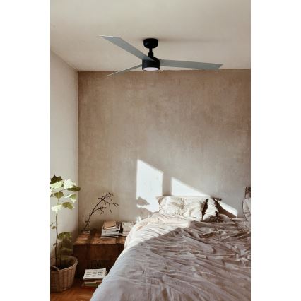 FARO 34286-1TW - Dimmable LED ceiling fan CRUISER L LED/18W/230V 2700/3000/4000K Ø 132 cm black/gray + remote control