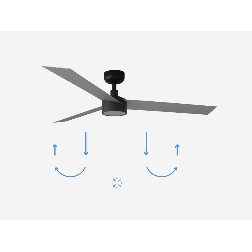 FARO 34286-1TW - Dimmable LED ceiling fan CRUISER L LED/18W/230V 2700/3000/4000K Ø 132 cm black/gray + remote control
