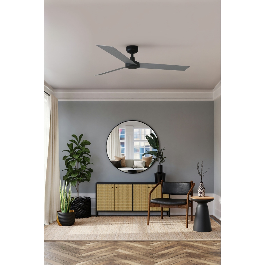 FARO 34286 - Ceiling fan CRUISER L black d. 132 cm + remote control