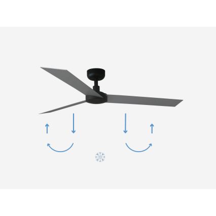 FARO 34286 - Ceiling fan CRUISER L black d. 132 cm + remote control