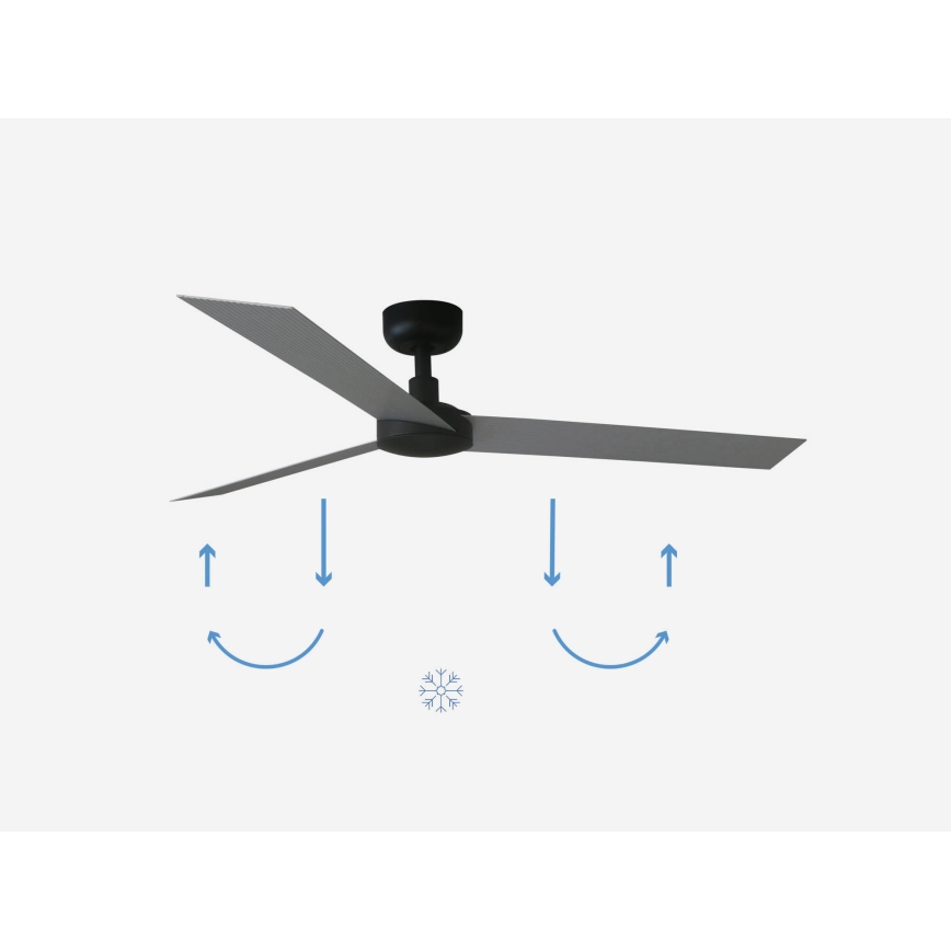 FARO 34286 - Ceiling fan CRUISER L black d. 132 cm + remote control