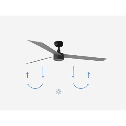 FARO 34287-1TW - LED Dimmable ceiling fan CRUISER XL LED/18W/230V 2700/4000/6500K d. 160 cm black/grey + remote control