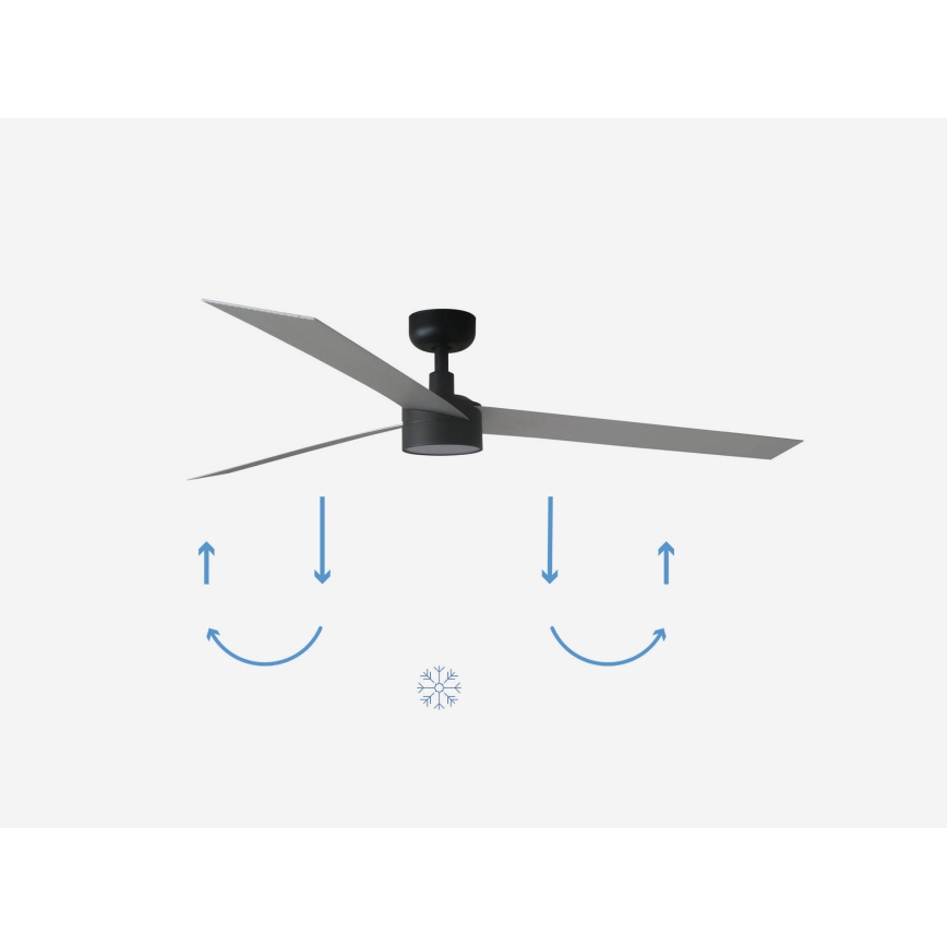 FARO 34287-1TW - LED Dimmable ceiling fan CRUISER XL LED/18W/230V 2700/4000/6500K d. 160 cm black/grey + remote control
