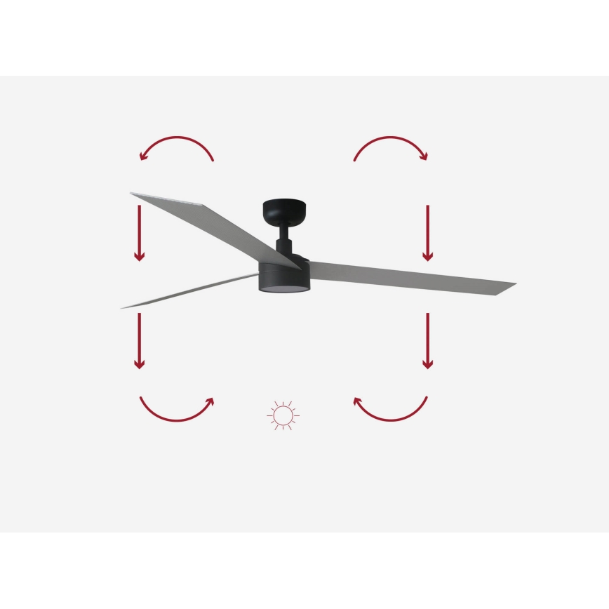 FARO 34287-1TW - LED Dimmable ceiling fan CRUISER XL LED/18W/230V 2700/4000/6500K d. 160 cm black/grey + remote control