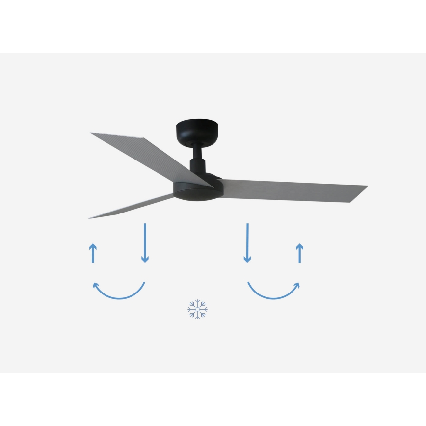 FARO 34287 - Ceiling fan CRUISER XL black d. 160 cm + remote control