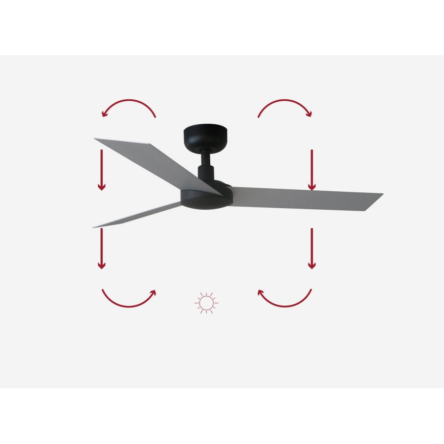 FARO 34287 - Ceiling fan CRUISER XL black d. 160 cm + remote control