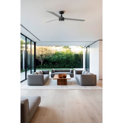 FARO 342871S - LED Dimmable ceiling fan CRUISER XL LED/18W/230V 2700/3000/4000K Ø 160 cm grey/black + remote control