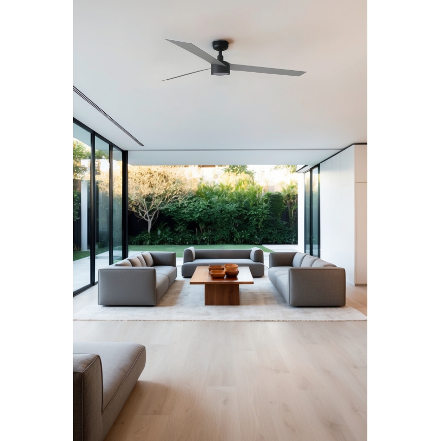 FARO 342871S - LED Dimmable ceiling fan CRUISER XL LED/18W/230V 2700/3000/4000K Ø 160 cm grey/black + remote control