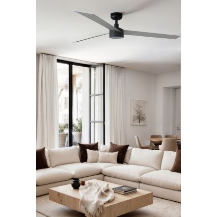 FARO 34287WT1S - LED Dimmable Ceiling Fan CRUISER XL LED/18W/230V, 2700/3000/4000K, Ø160 cm Grey/Black Wi‑Fi Tuya + Remote Control
