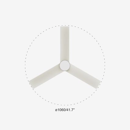 FARO 34288-1TW - LED Dimmable fan CRUISER S LED/20W/230V d. 106 cm 2700/4000/6500K + remote control