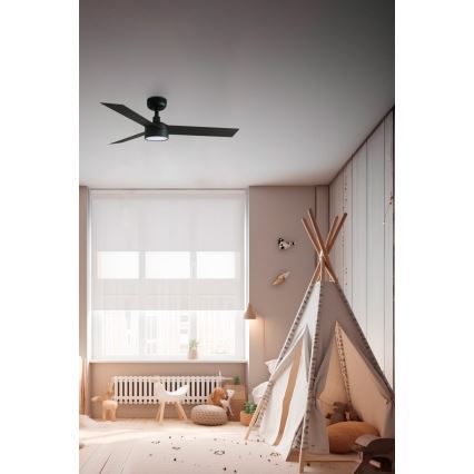 FARO 34289-1TW - Dimmable LED Ceiling Fan CRUISER S with LED 18W/230V, 2700/3000/4000K, Ø106 cm, Black + Remote Control