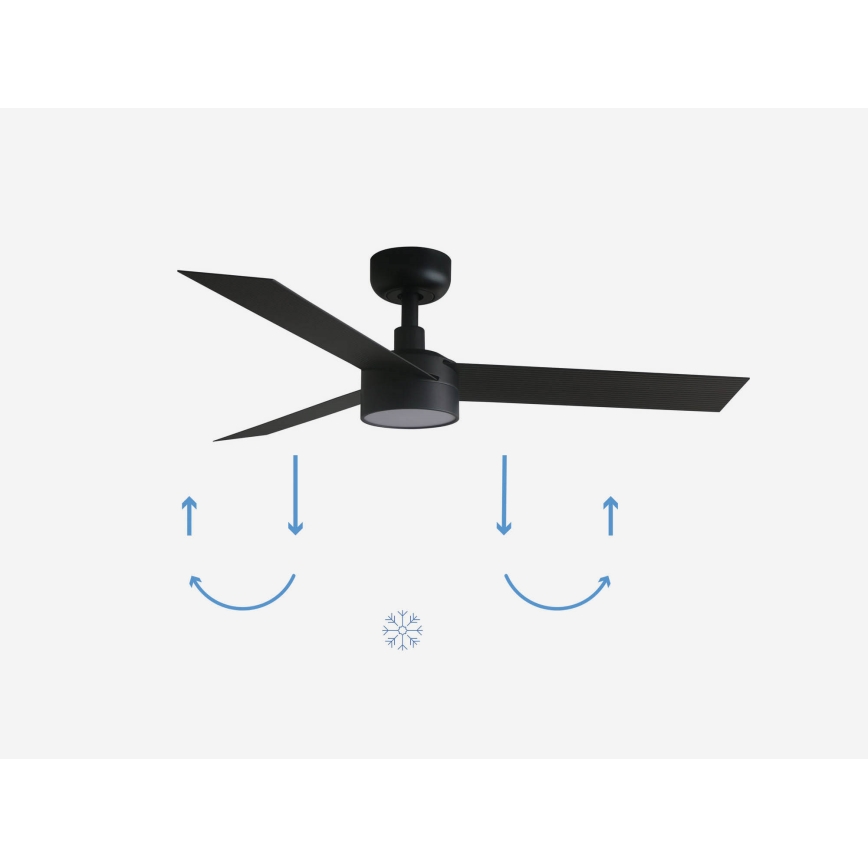 FARO 34289-1TW - Dimmable LED Ceiling Fan CRUISER S with LED 18W/230V, 2700/3000/4000K, Ø106 cm, Black + Remote Control