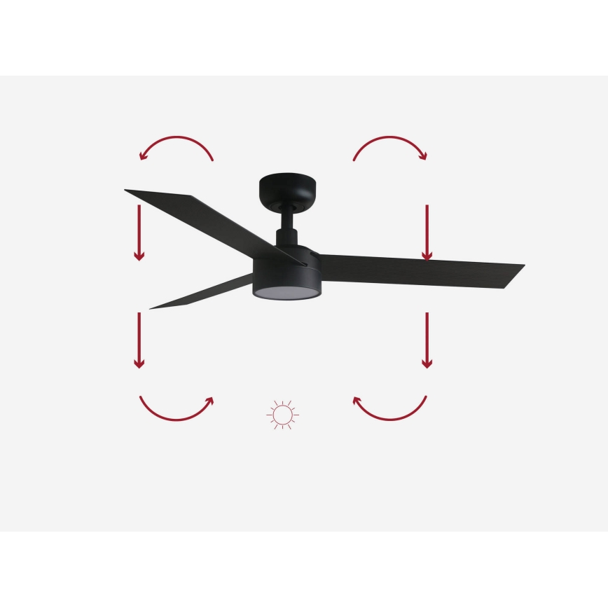 FARO 34289-1TW - Dimmable LED Ceiling Fan CRUISER S with LED 18W/230V, 2700/3000/4000K, Ø106 cm, Black + Remote Control