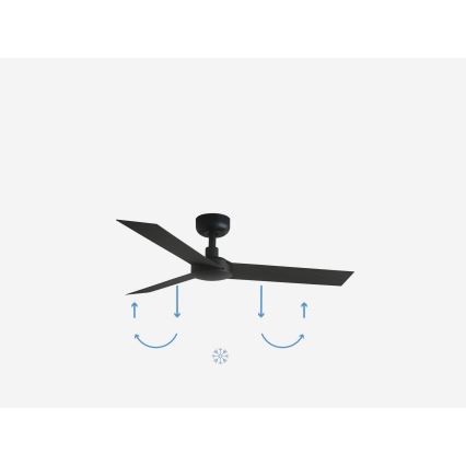 FARO 34289WP - Ceiling fan CRUISER S black d. 106 cm SMART + remote control