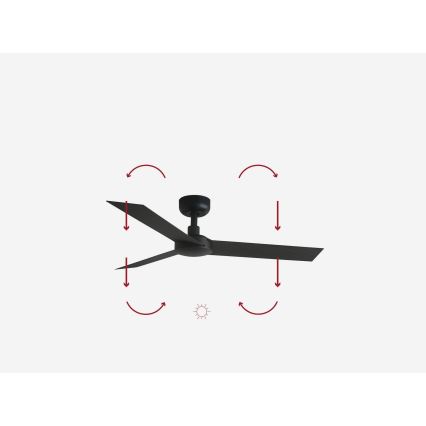 FARO 34289WP - Ceiling fan CRUISER S black d. 106 cm SMART + remote control