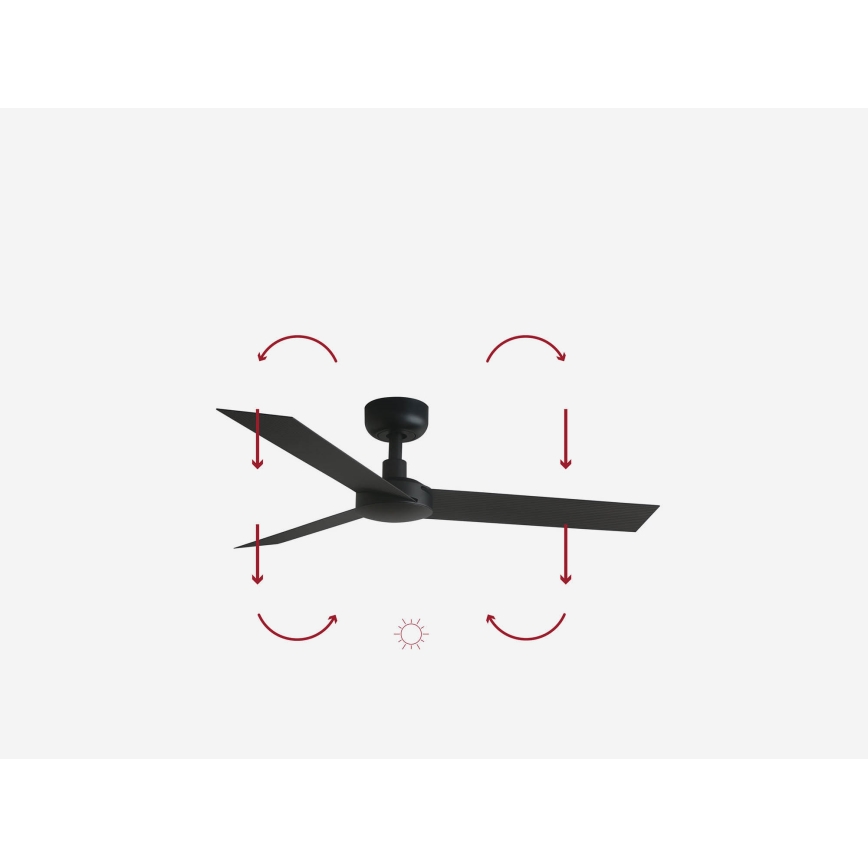 FARO 34289WP - Ceiling fan CRUISER S black d. 106 cm SMART + remote control